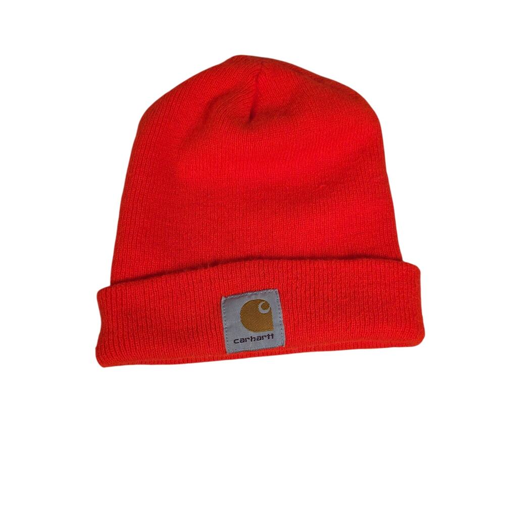 Carhartt A18 Knit Cuffed Bright Orange Beanie Hat Adult One Size Fits All